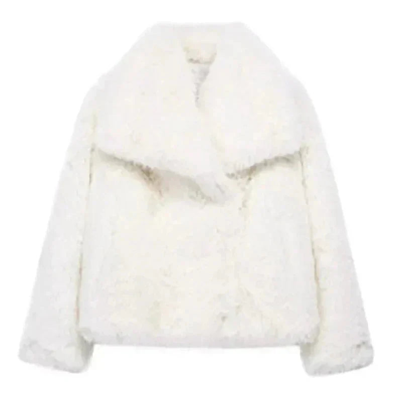 Veste courte en fausse fourrure luxueuse – Chic et confortable