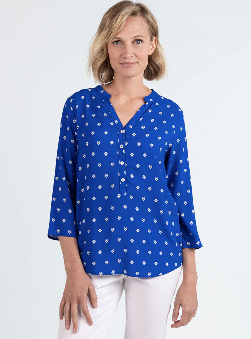 Blouse femme en viscose bleu mer