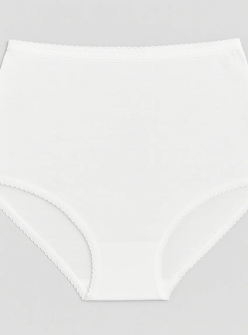 Culotte unie femme coton blanc