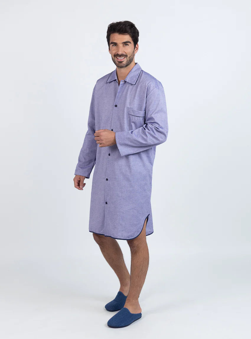 Liquette homme en coton rayé bleu