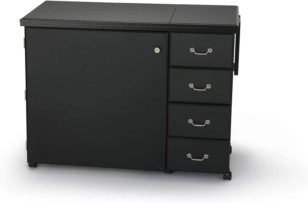 2025 353 Norma Jean Sewing Cabinet for Sturdy Sewing, Cutting, Quilting, and Crafting with Storage and Airlift, Black Finish