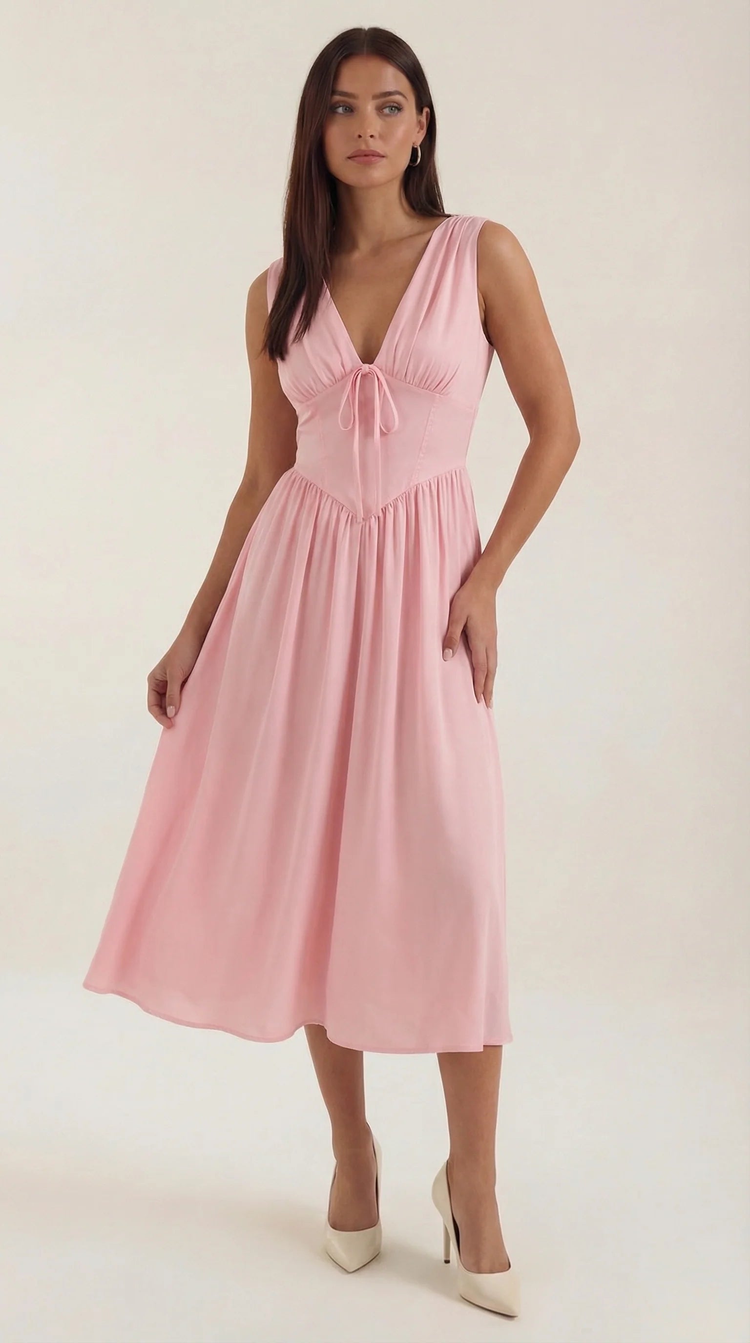 Robe mi-longue d'été corset pour femme