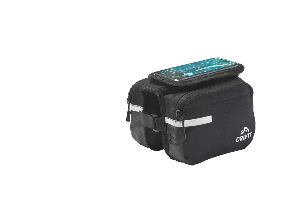 CRIVIT Sacoche pour guidon de vlo, sacoche double pour cadre de vlo ou sacoche pour porte-bagages de vlo
