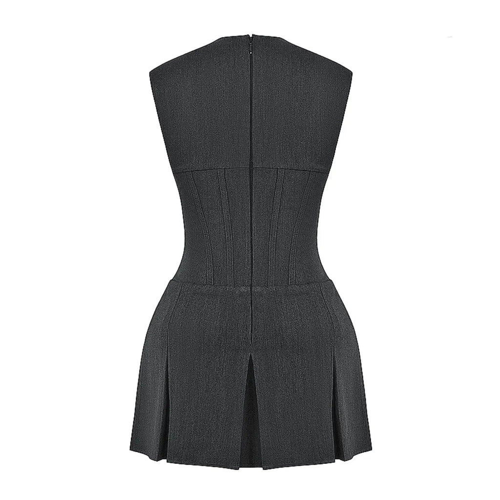 Robe Mini Corset Plissée au Charme Intemporel