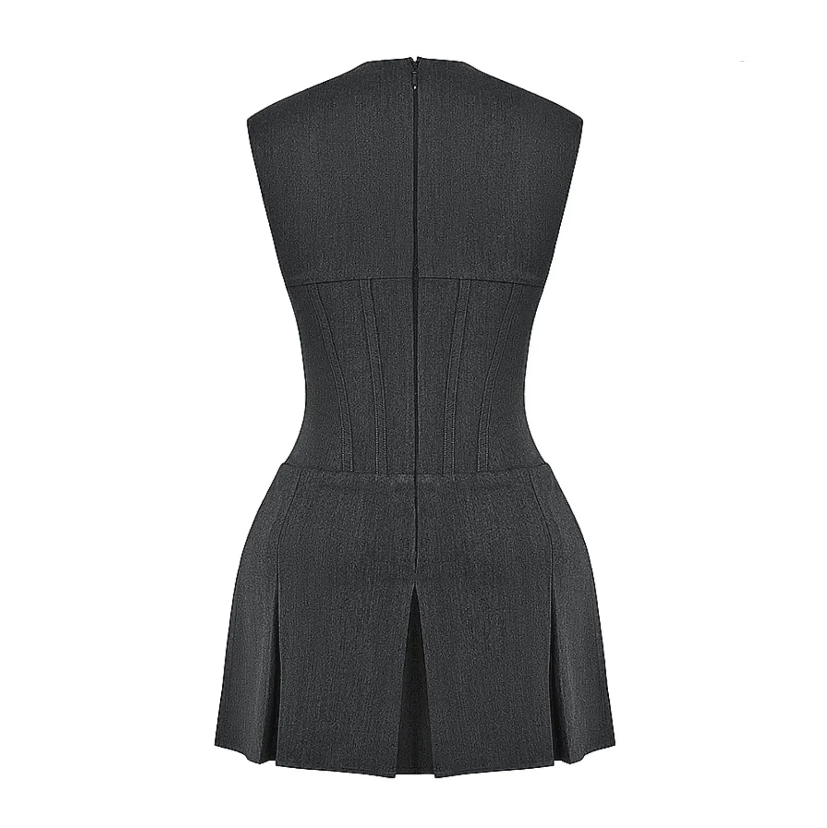 Robe Mini Corset Plissée au Charme Intemporel