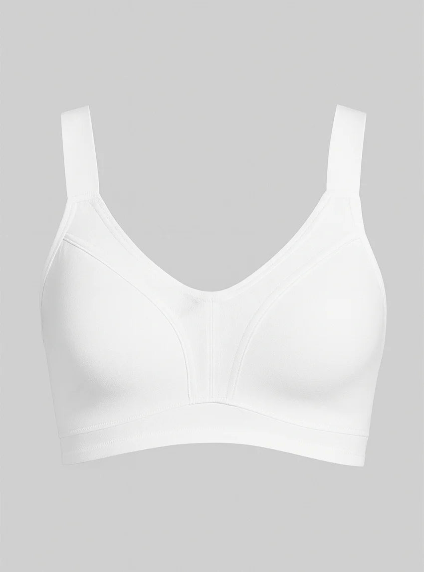 Soutien-gorge maintien sans armatures en coton blanc