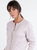 Cardigan femme en laine beige naturel