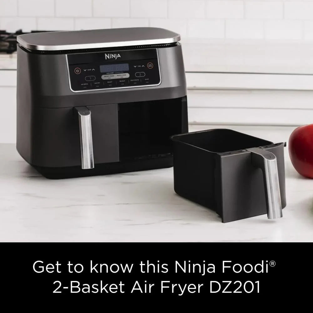 Ninja Foodi 6-in-1 FlexBasket Air Fryer with 7 QT MegaZone Basket Divider for Large Proteins