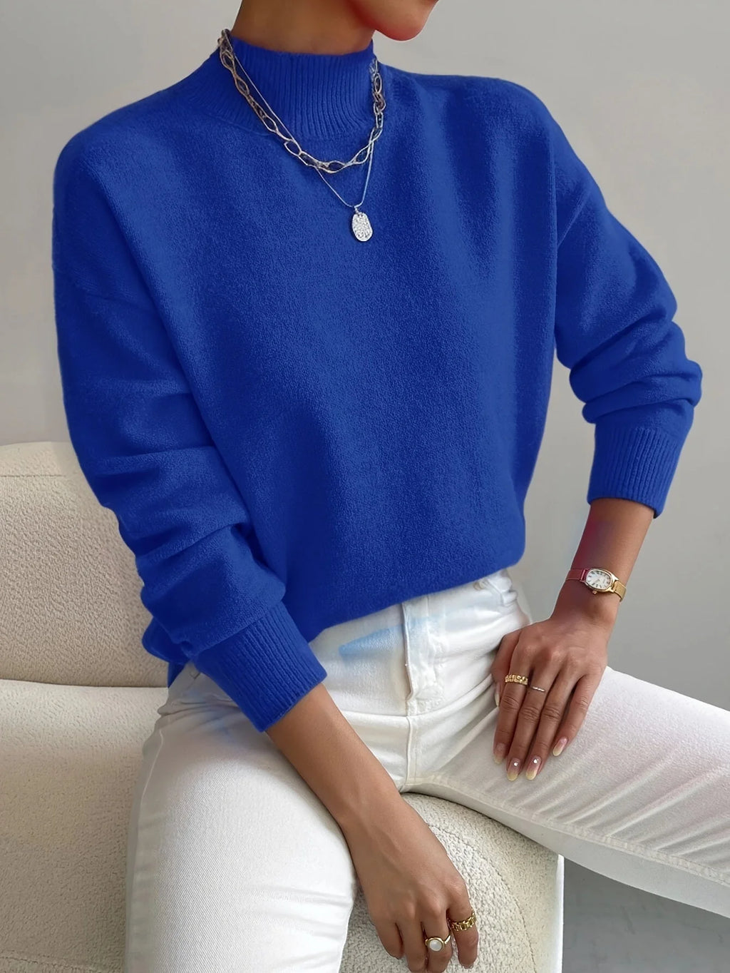 Pull col roulé élégant et confortable