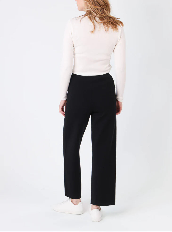 Pantalon femme en laine mérinos noir