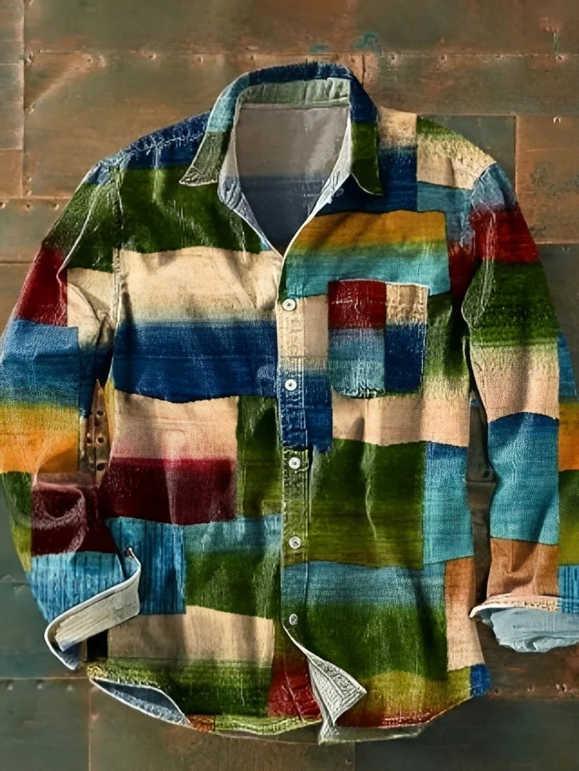 Charles – Chemise à manches longues pour hommes – Rétro et coloré
