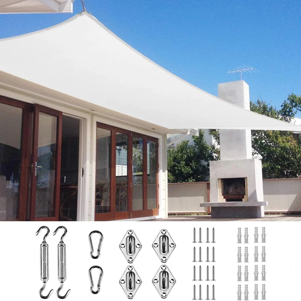 Quictent 20X20FT 185G HDPE Square Sun Shade Sail Canopy 98% UV Block Outdoor Patio Garden with Hardware Kit (Brown)