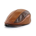 Chapeau Bérét Rétro pour Homme en Cuir PU avec Crocodile Brodé