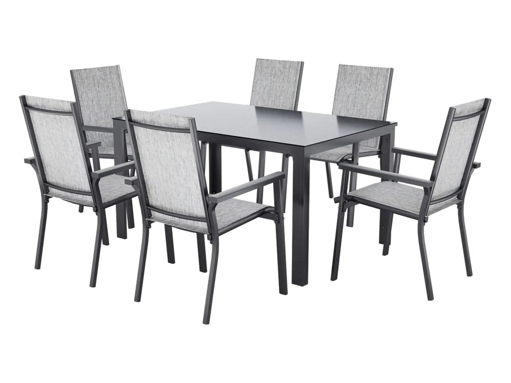 LIVARNO Table de jardin + Lot de 6 fauteuils en aluminium Houston