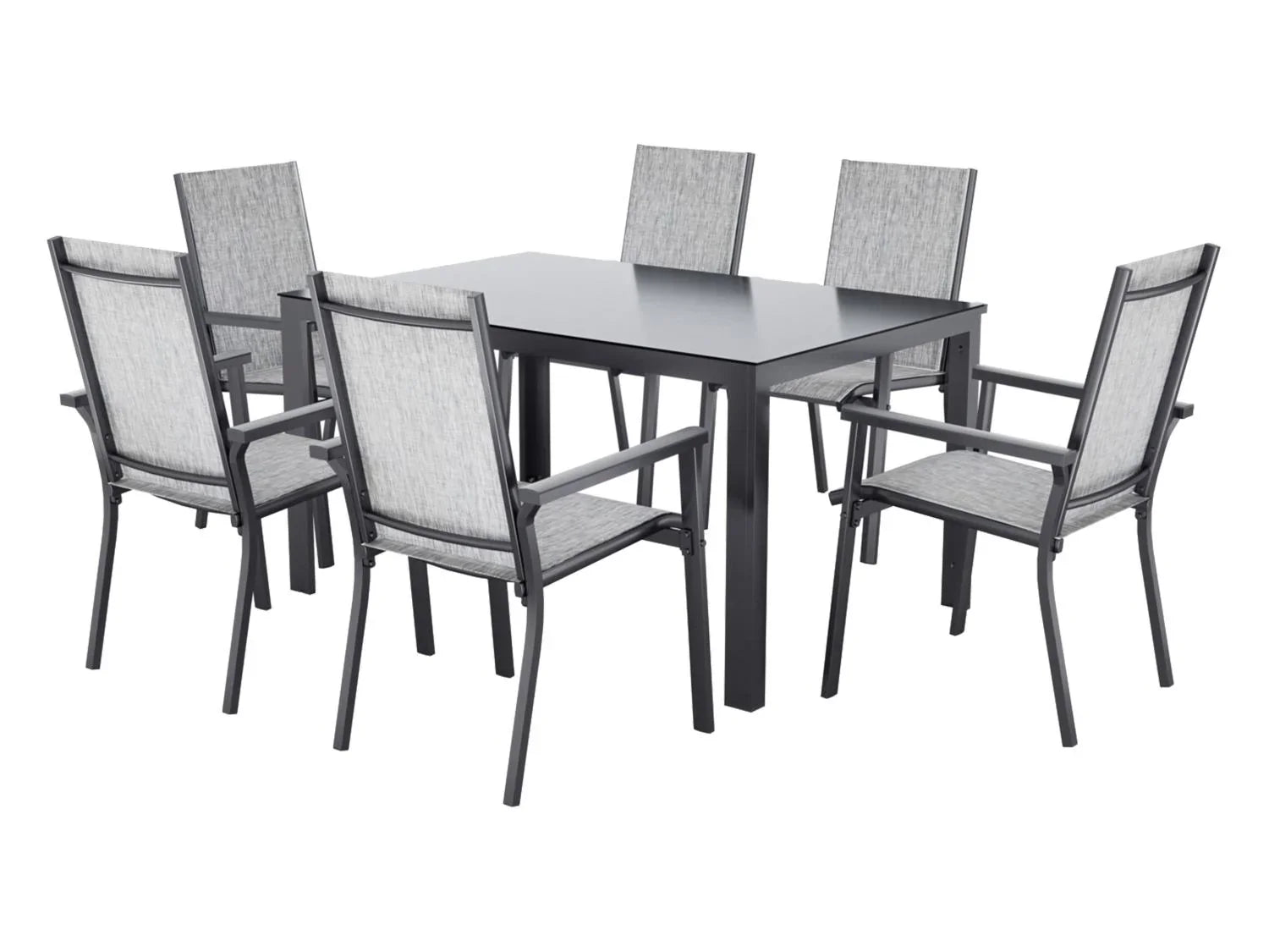 LIVARNO Table de jardin + Lot de 6 fauteuils en aluminium Houston
