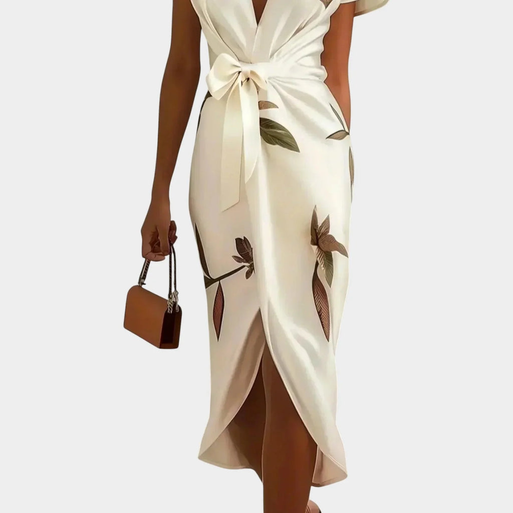 Robe midi portefeuille sans effort pour femmes