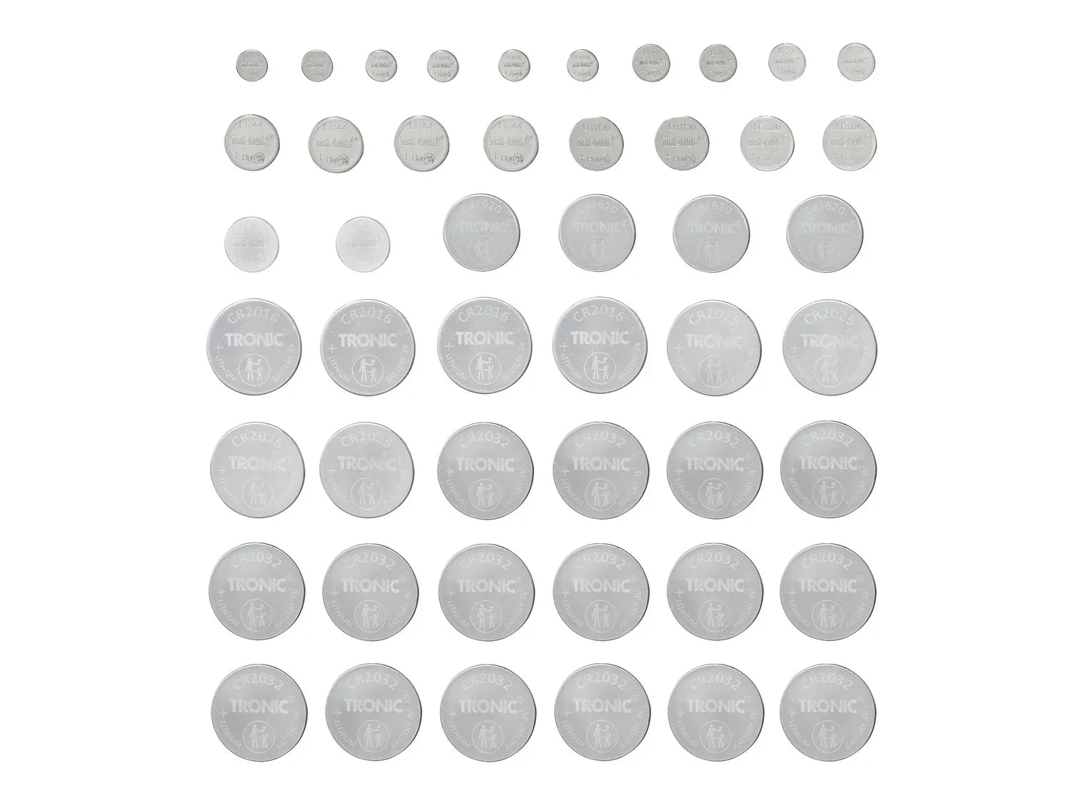 TRONIC Piles bouton, 48 pices