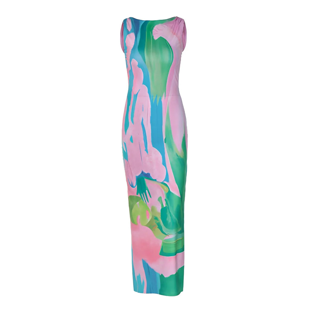 Liezel - Robe Longue Élégante Sans Manches