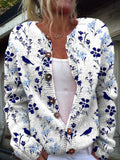 Élise™ | Cardigan Fleuri Vintage Boutonné