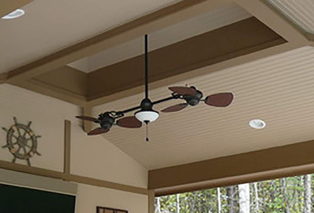 Harbor Breeze Twin Breeze II 74 Outdoor Ceiling Fan, Bronze