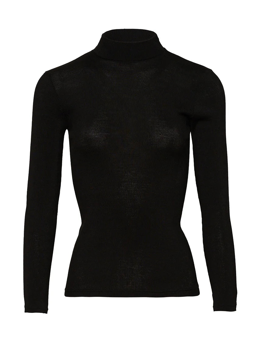 Pull chaussette femme laine et soie  noir