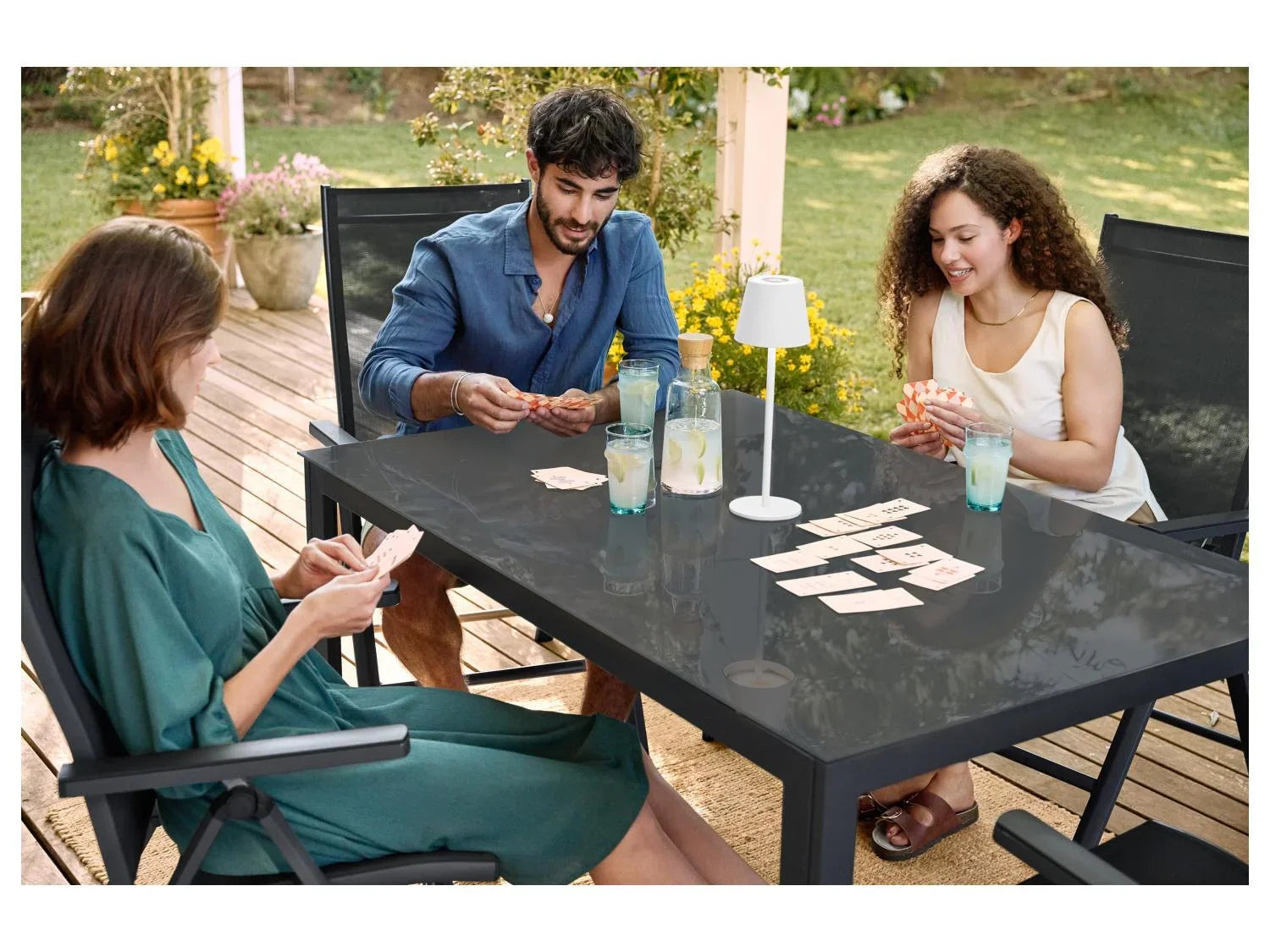 LIVARNO Table de jardin + Lot de 4 fauteuils Houston