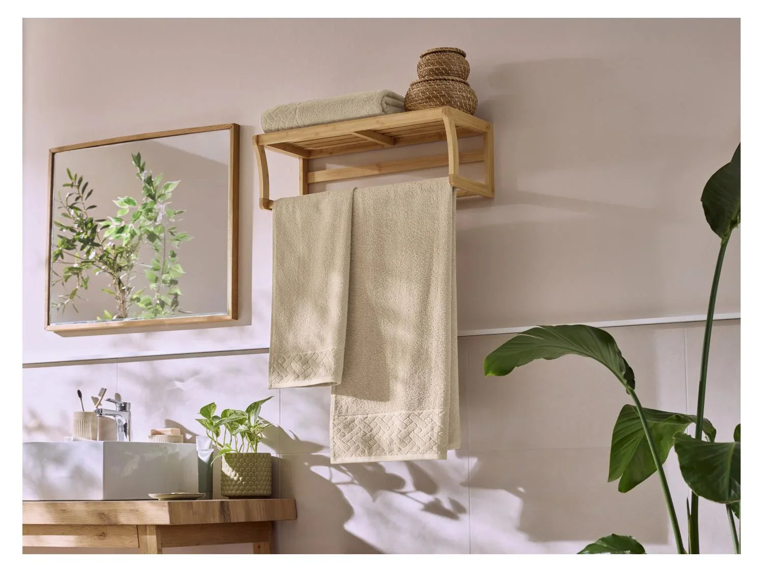 LIVARNO Serviette de bain en ponge, 100 x 150 cm