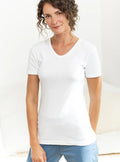 Tee shirt femme blanc en coton
