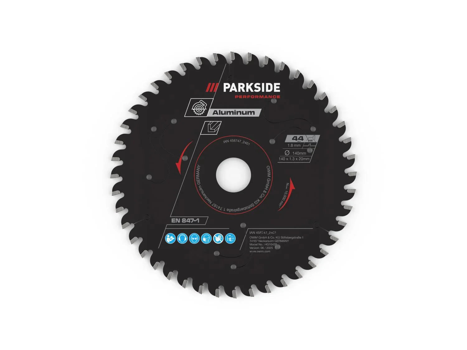 PARKSIDE PERFORMANCE Lame de scie, 140 mm, 20 dents, 40 dents, 44 dents