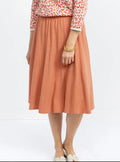 Jupe à panneaux femme orange terracotta