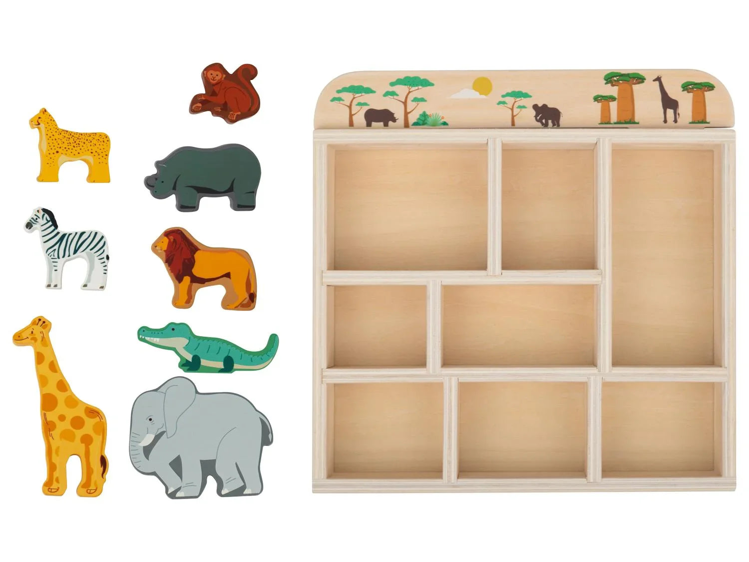 lupilu Coffret danimaux en bois