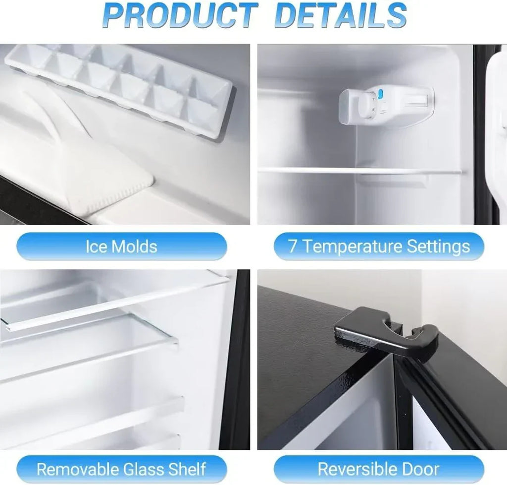 Apartment Size Refrigerator 3.5 Cu.Ft Small Refrigerator with Freezer Suitable for Home
