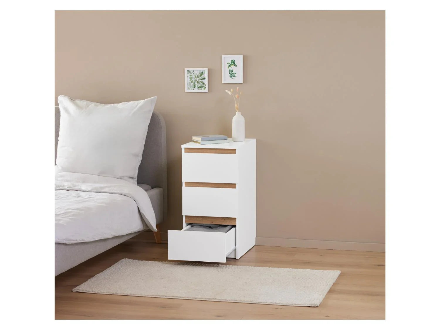 LIVARNO home Commode Genve, 40 x 78 x 48 cm, blanc/imitation chne