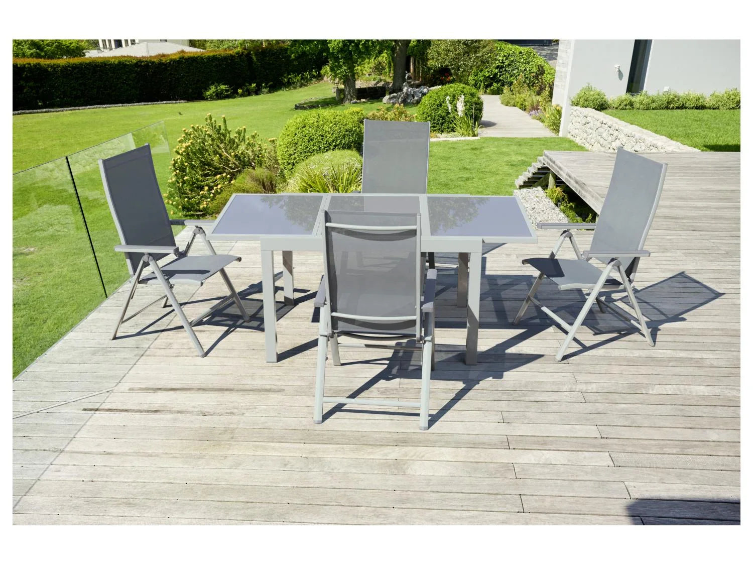 LIVARNO home Lot de 2 fauteuils Houston, blanc/gris clair