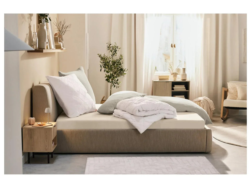 LIVARNO home Drap-housse en percale de coton, 180-200 x 200 cm