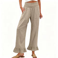 Pantalon large bohème avec ourlet à volants
