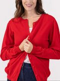 Cardigan femme en cachemire rouge