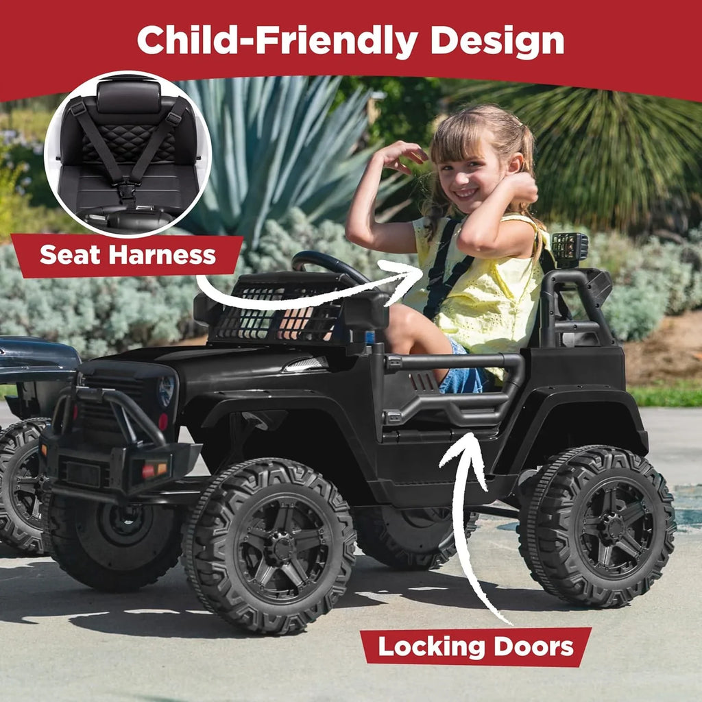 Best Choice Products 12V Kids Ride-On Truck Car with Spring Suspension and LED Lights