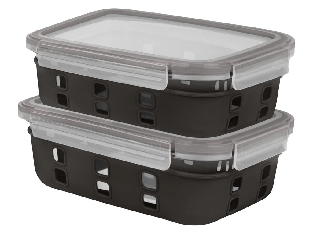 LIVARNO home Lot de 2 botes de conservation en verre