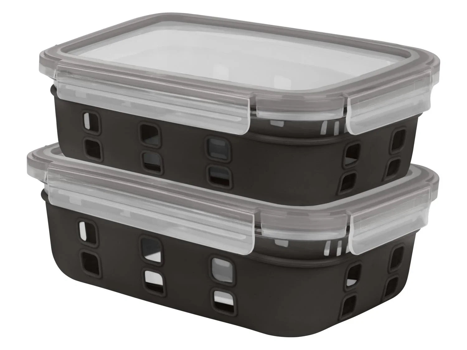 LIVARNO home Lot de 2 botes de conservation en verre