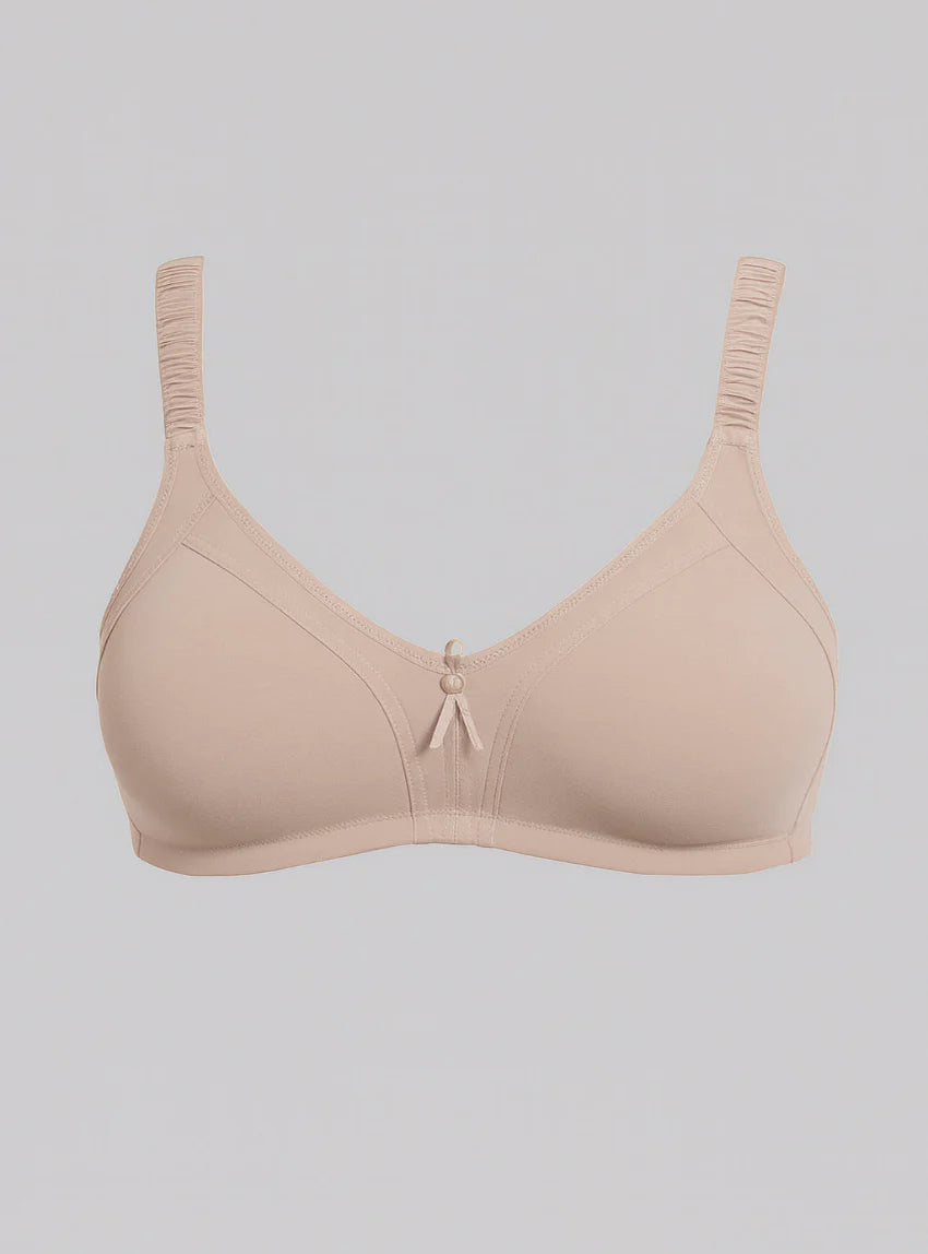 Soutien-gorge sans armatures en coton rose poudre