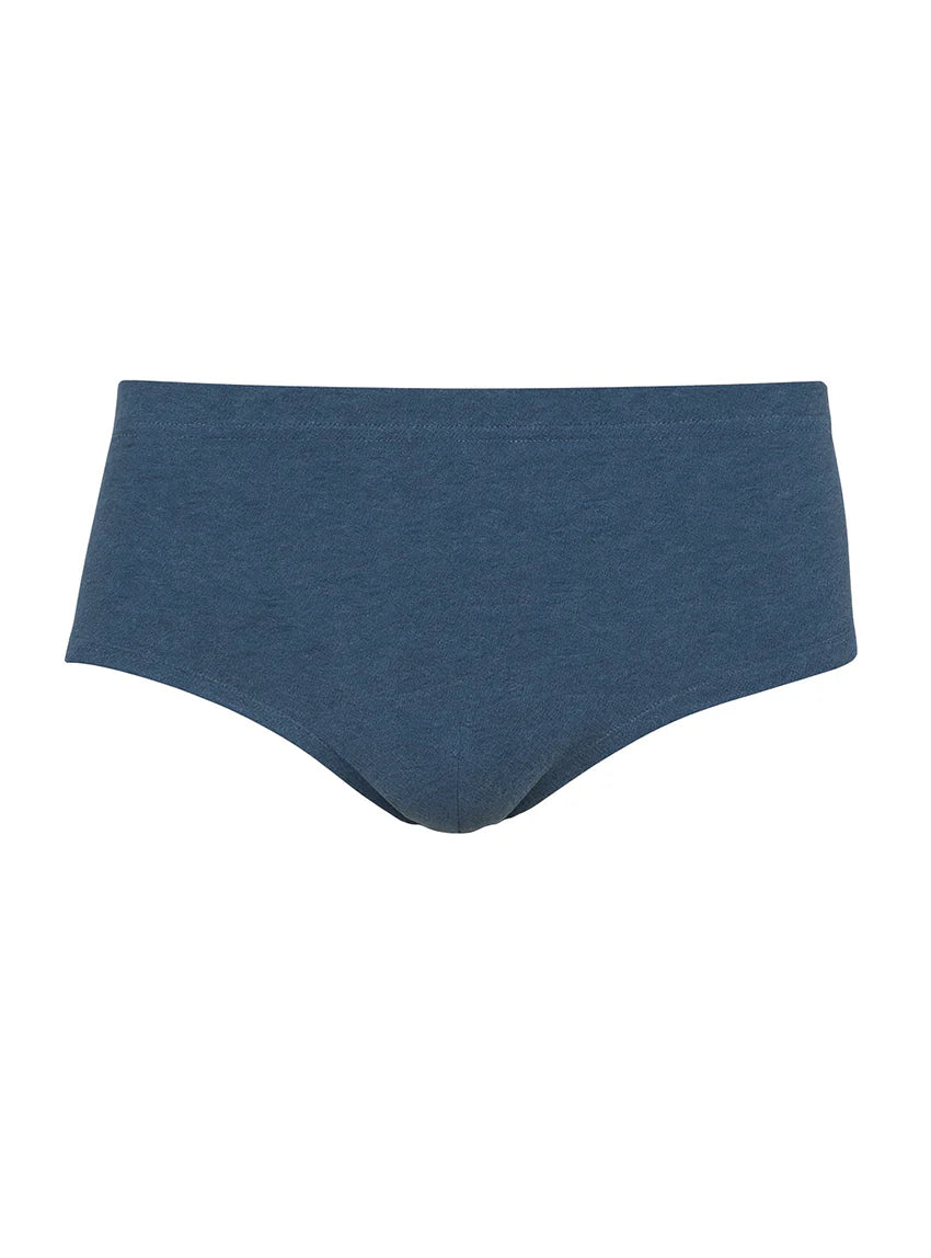 Slip homme uni en coton bleu