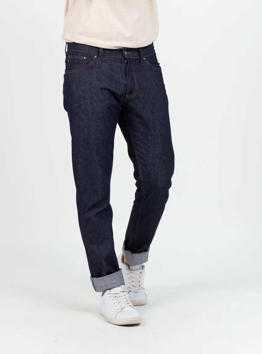 Jean homme en coton bleu brut