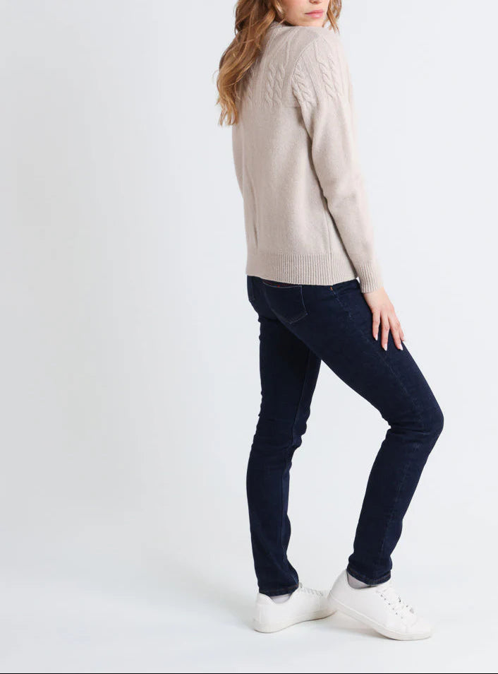 Cardigan femme laine mérinos beige clair