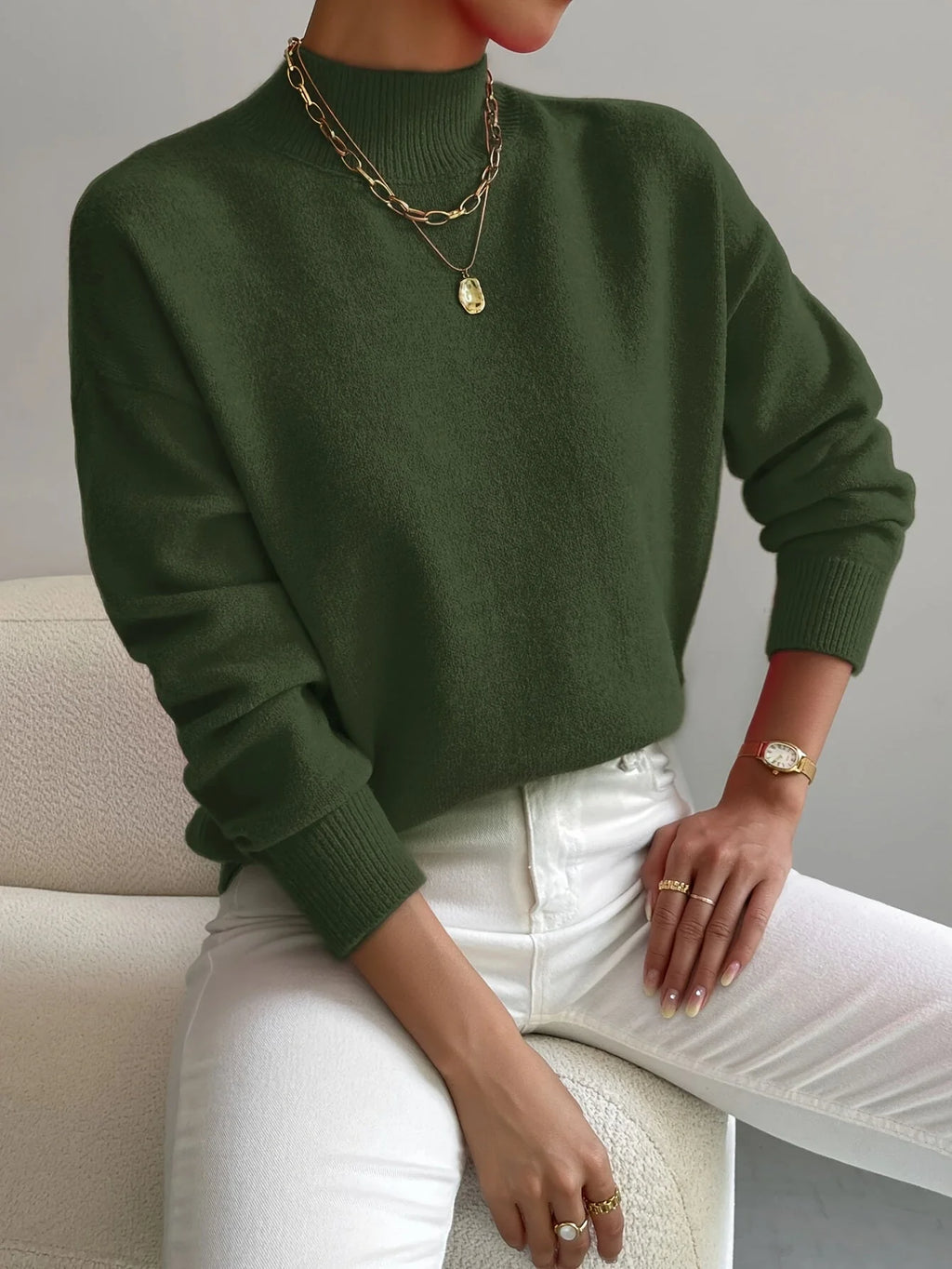 Pull col roulé élégant et confortable