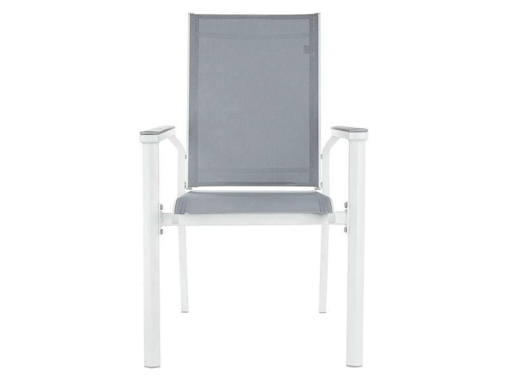 LIVARNO home Chaise empilable en aluminium Houston, blanc/gris clair