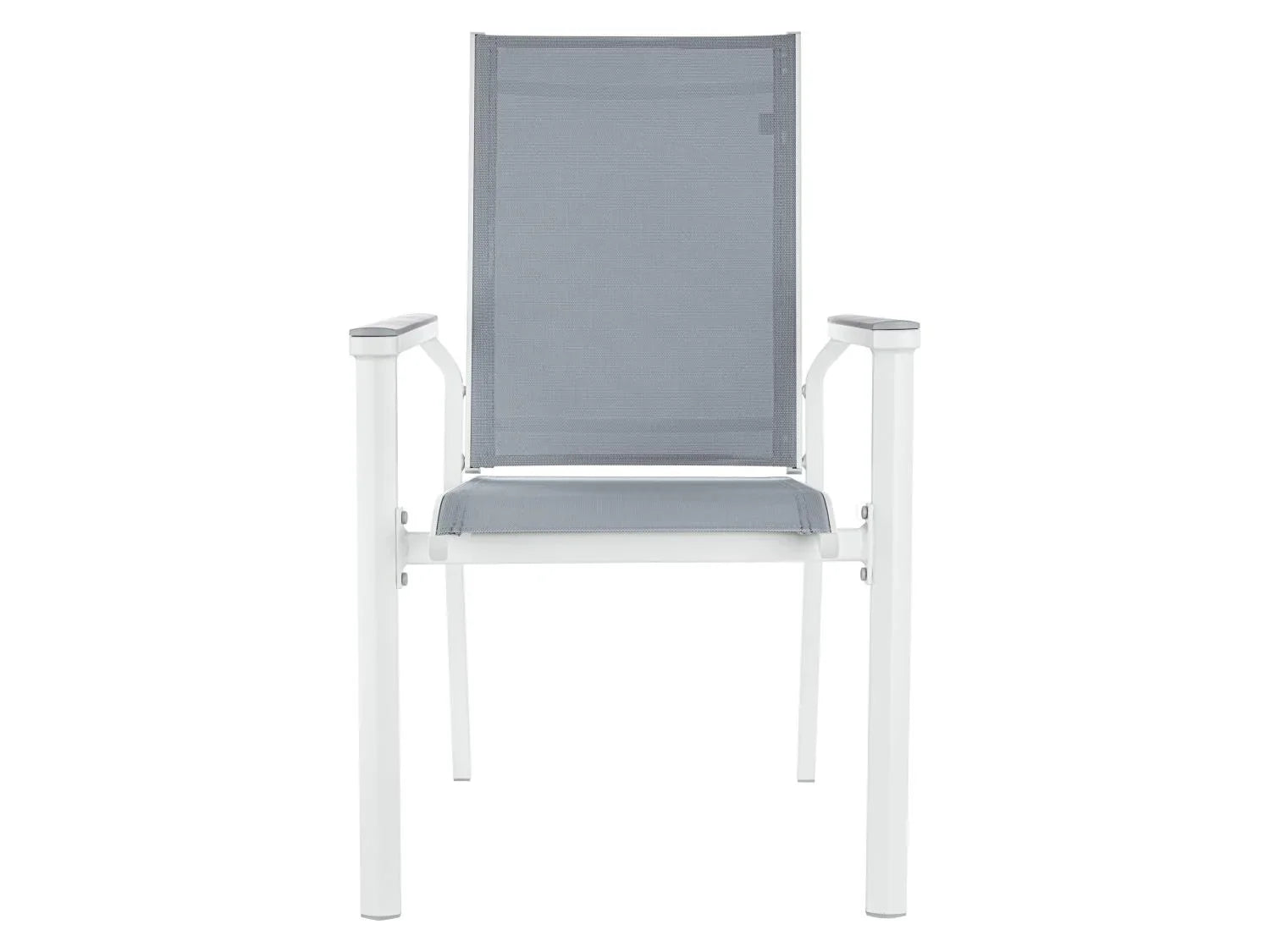 LIVARNO home Chaise empilable en aluminium Houston, blanc/gris clair