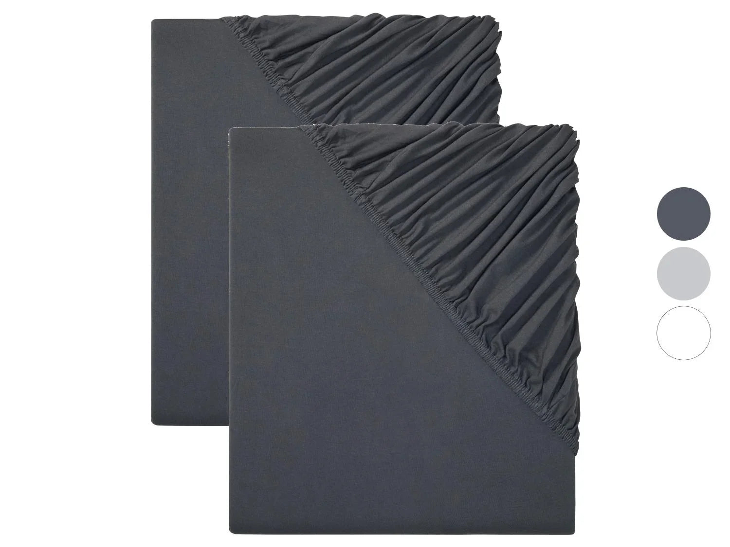 LIVARNO home Lot de 2 draps-housses en jersey 180-200 x 200 cm
