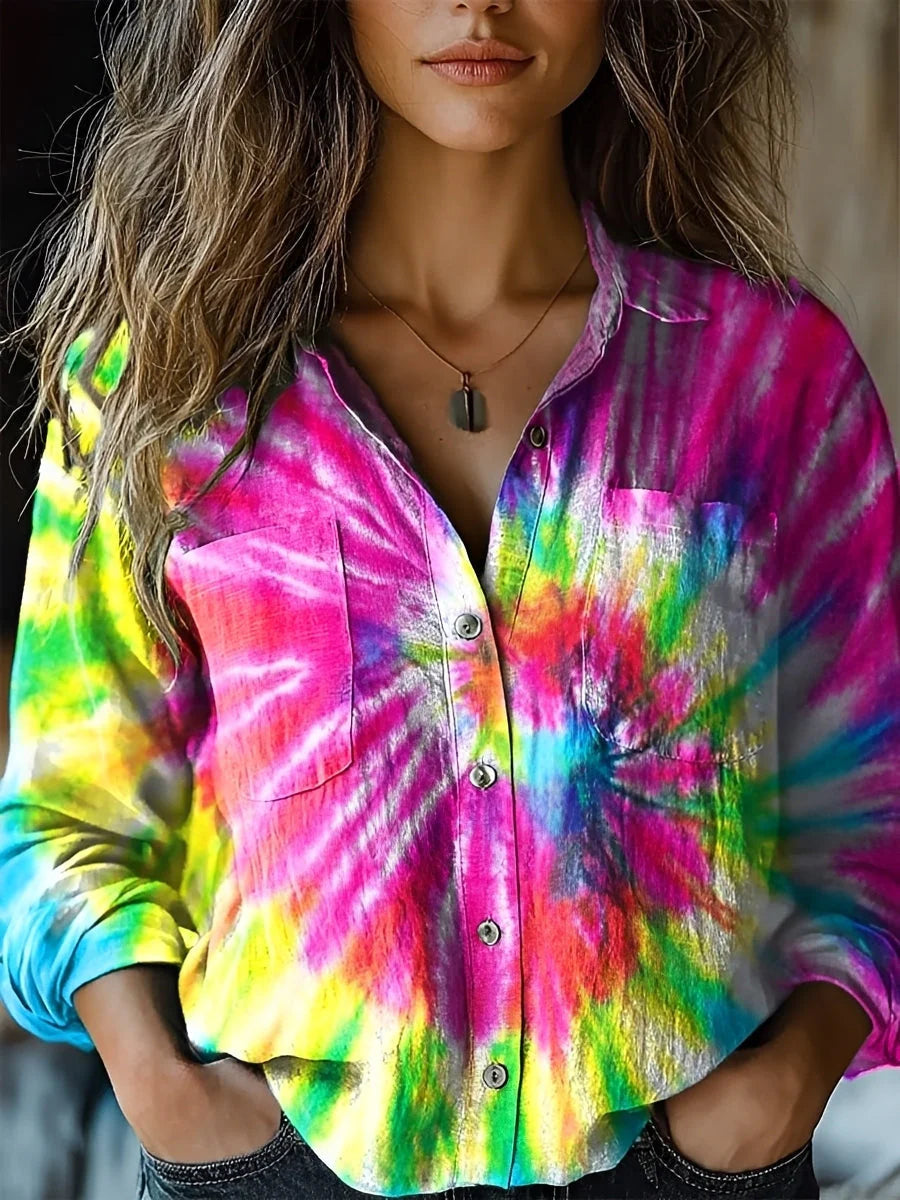 Jasmin - Blouse colorée à manches longues
