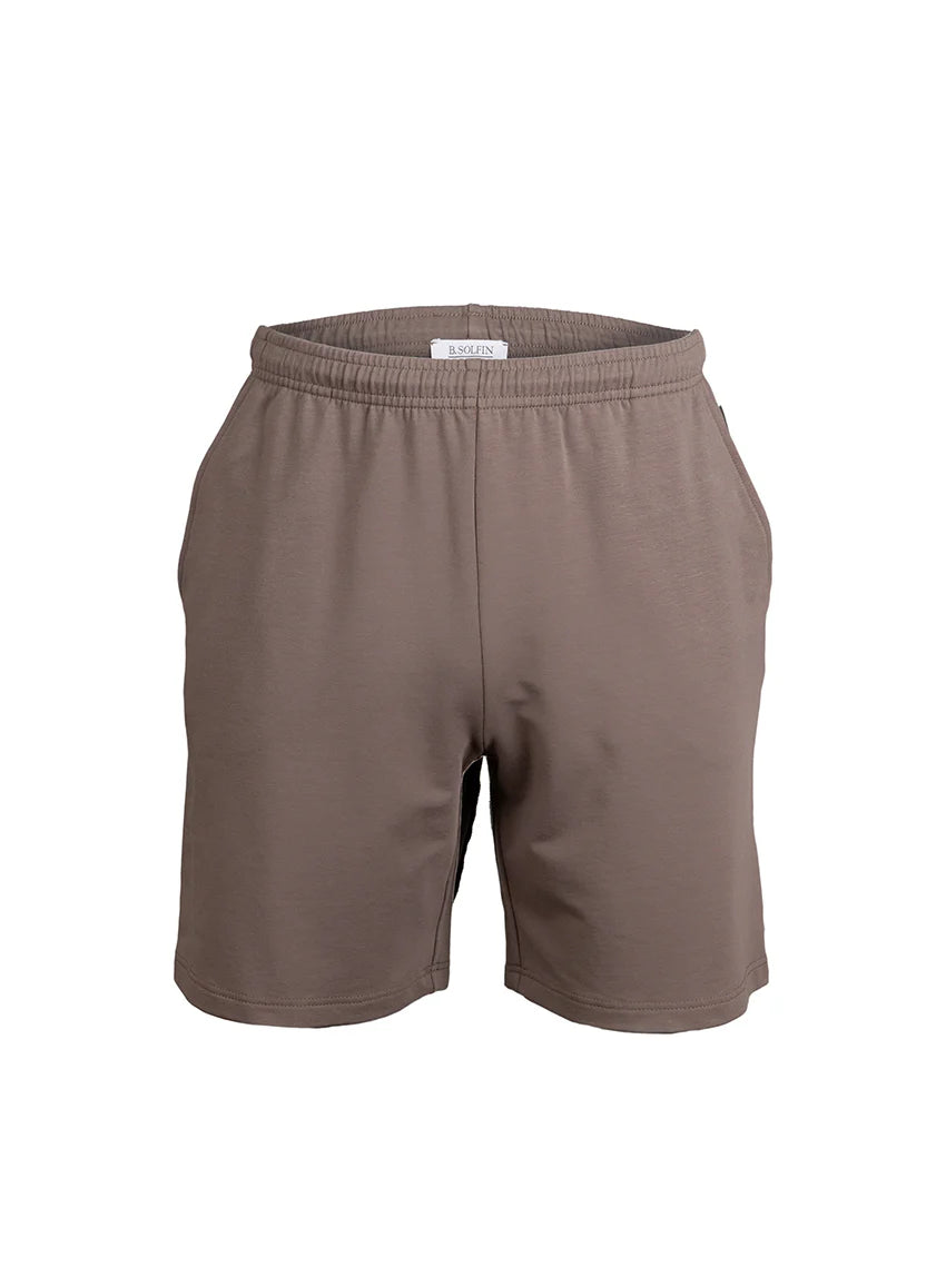Bermuda homme coton gris taupe